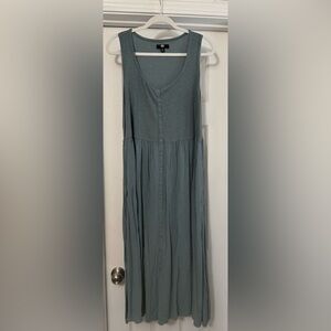 Frye Sleeveless Button-Front Midi Dress in Gray